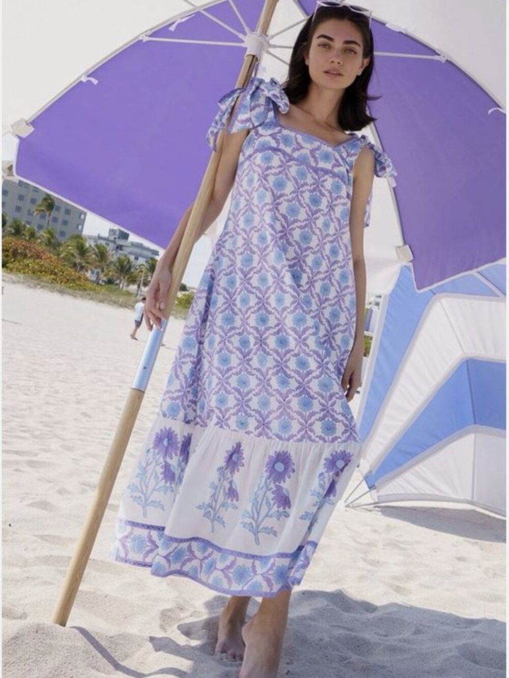 Brand new tuckernuck Sue Sartor sz s Seaside Sundress | Periwinkle Daisy